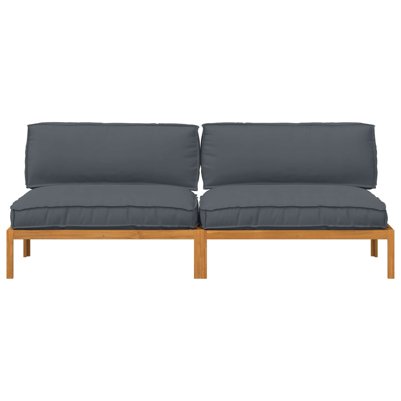 Bankstel met kussen Effen 2 pcs Antraciet Massief Acaciahout is nu te koop bij PeponiXL, paradijselijk wonen!