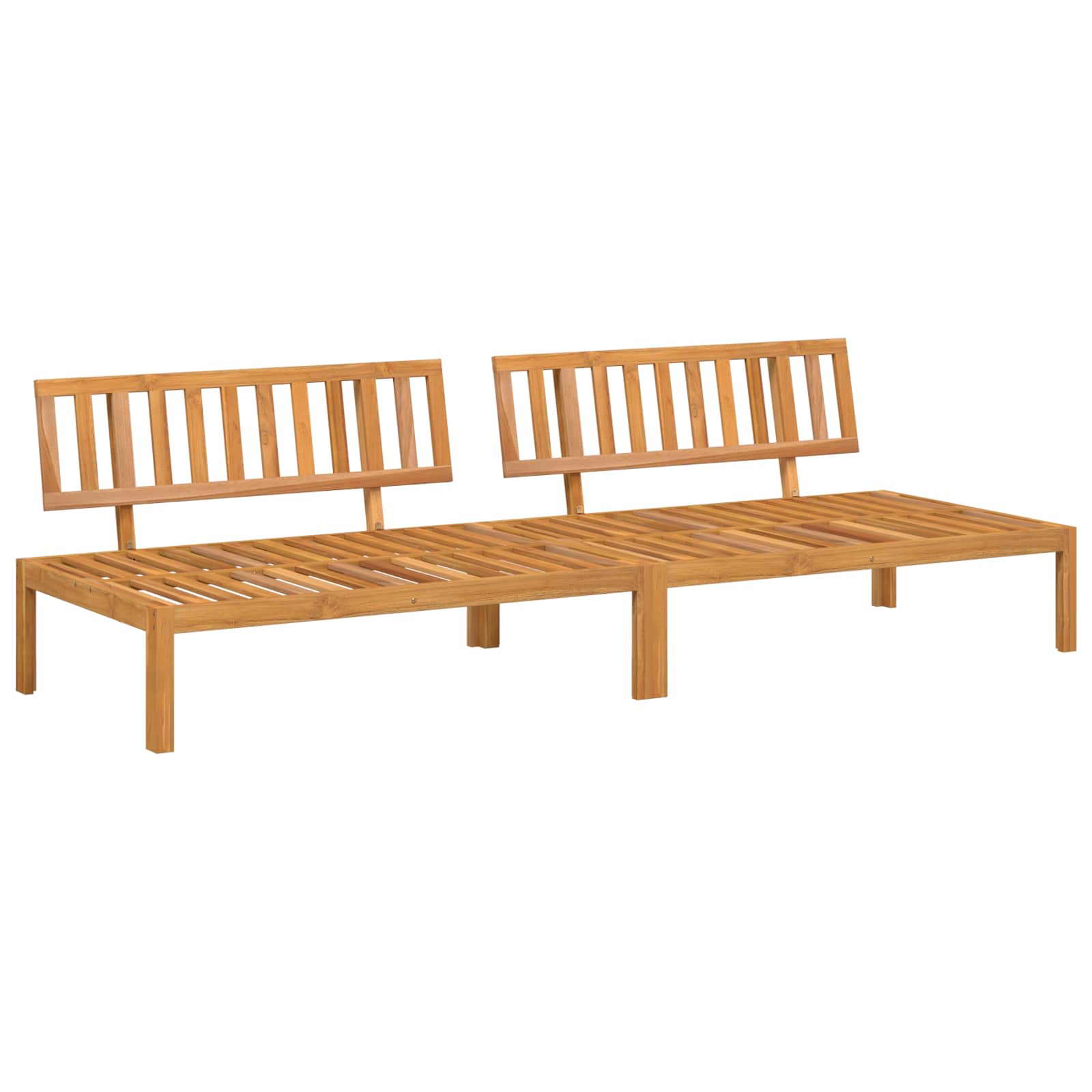 Bankstel met kussen Effen 2 pcs Grijs Massief Acaciahout is nu te koop bij PeponiXL, paradijselijk wonen!
