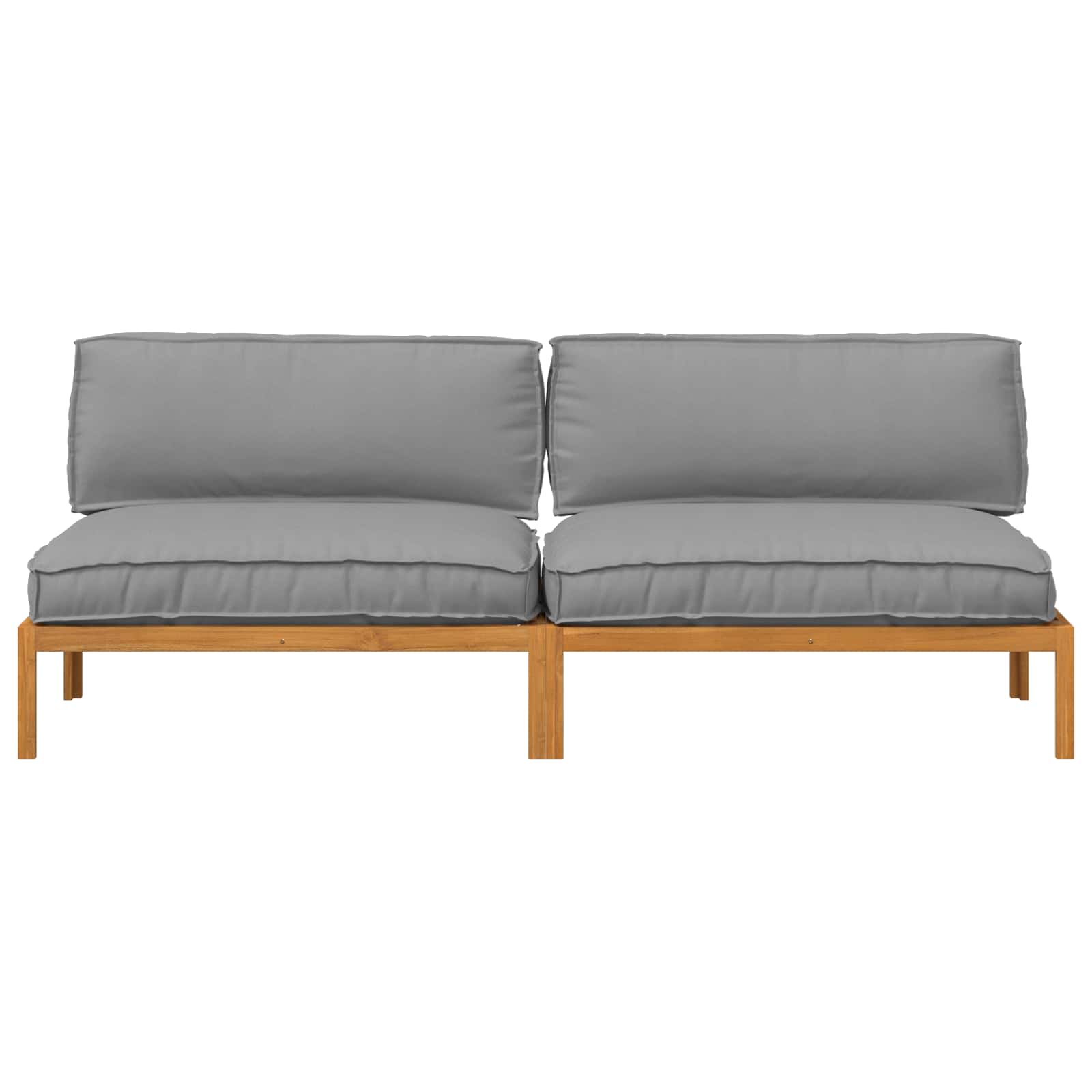 Bankstel met kussen Effen 2 pcs Grijs Massief Acaciahout is nu te koop bij PeponiXL, paradijselijk wonen!