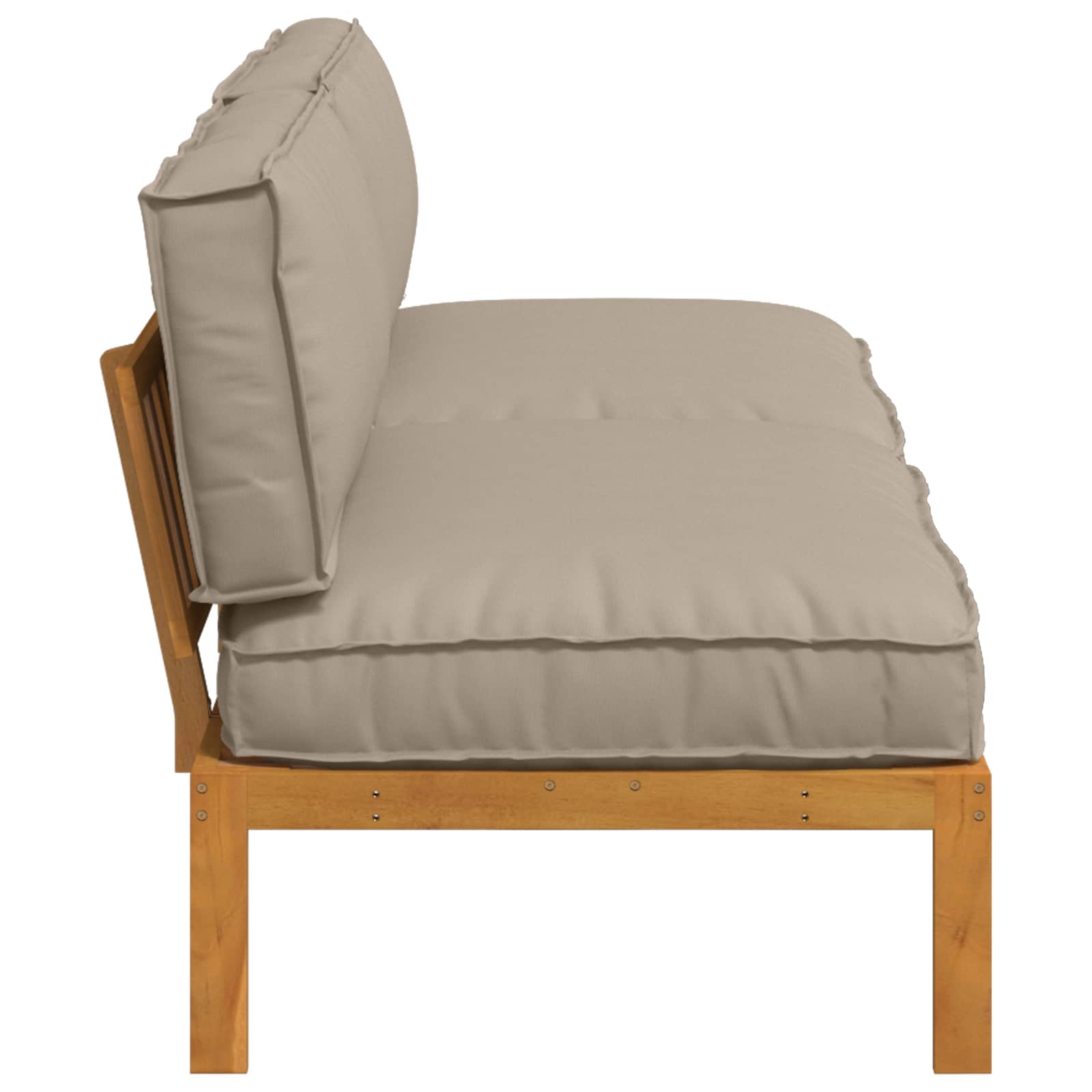 Bankstel met kussen Taupe 240 x 92 x 69 cm Massief Acaciahout is nu te koop bij PeponiXL, paradijselijk wonen!