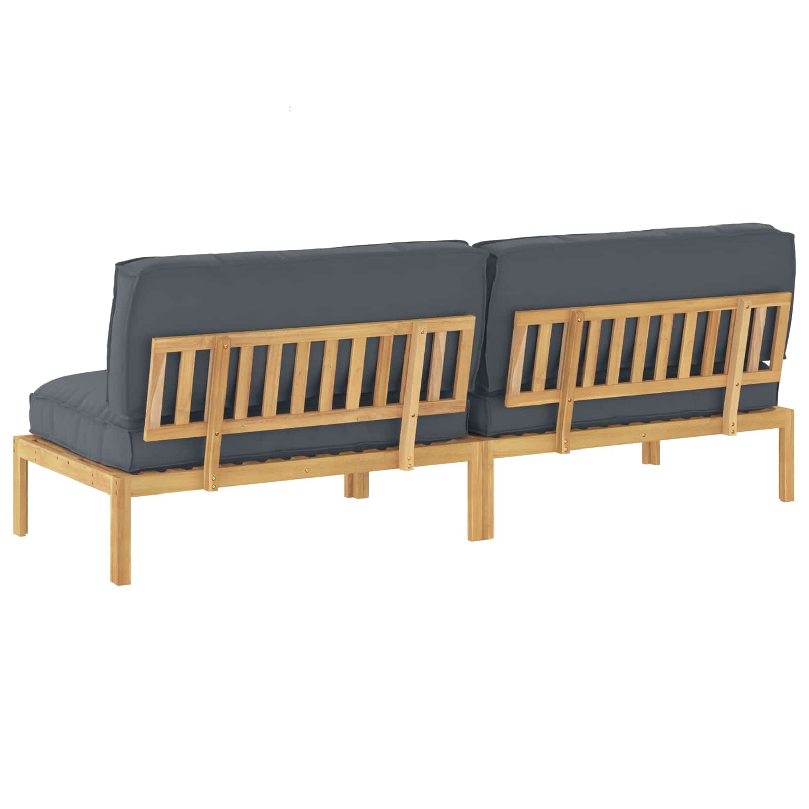 Bankstel Effen Antraciet 240 x 92 x 69 cm Massief Acaciahout is nu te koop bij PeponiXL, paradijselijk wonen!