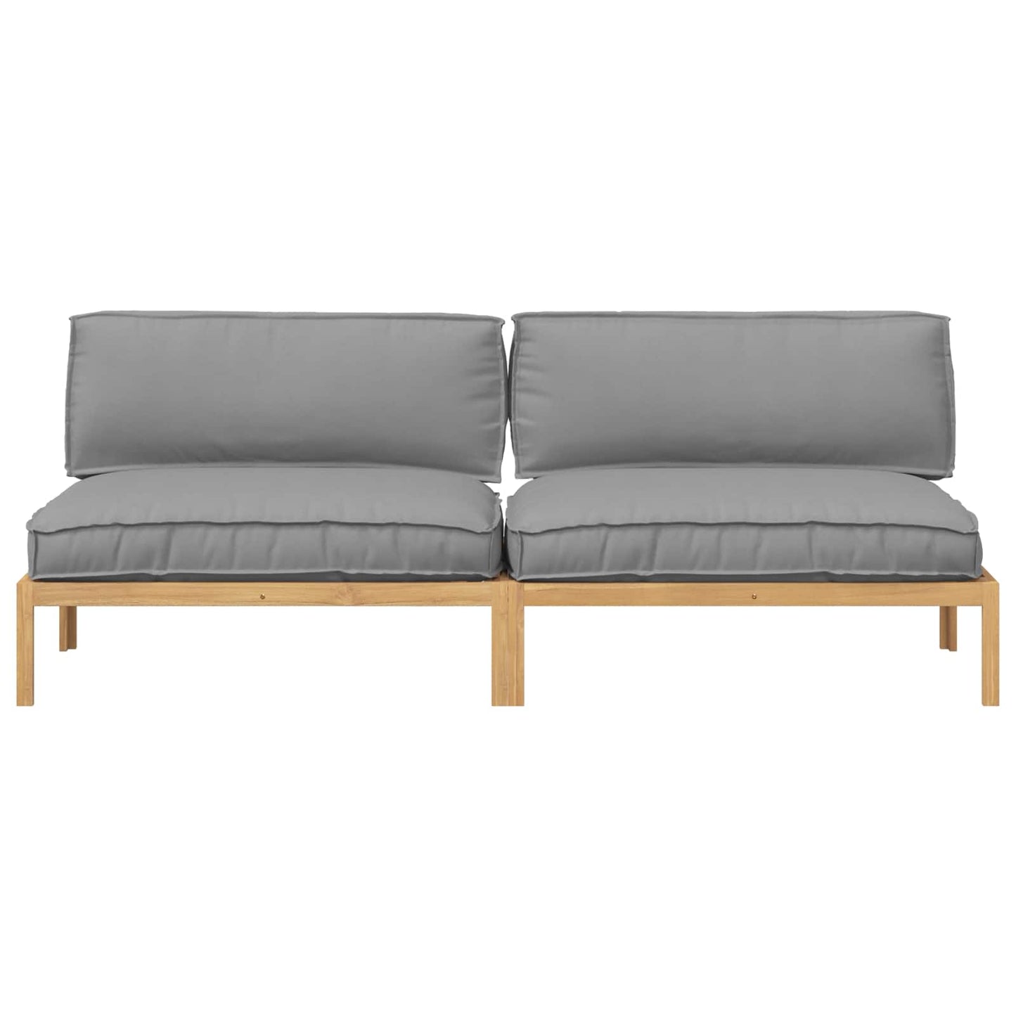 Bankstel met kussen Effen 2 pcs Grijs Massief Acaciahout is nu te koop bij PeponiXL, paradijselijk wonen!