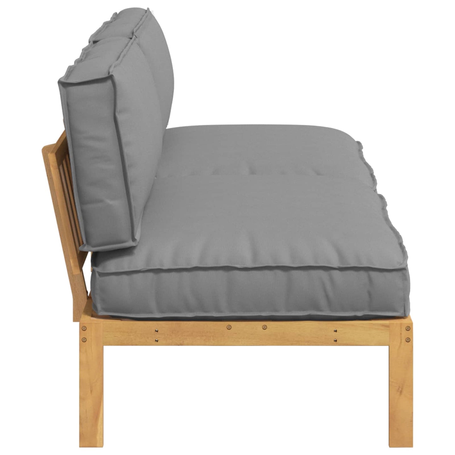 Bankstel met kussen Effen 2 pcs Grijs Massief Acaciahout is nu te koop bij PeponiXL, paradijselijk wonen!