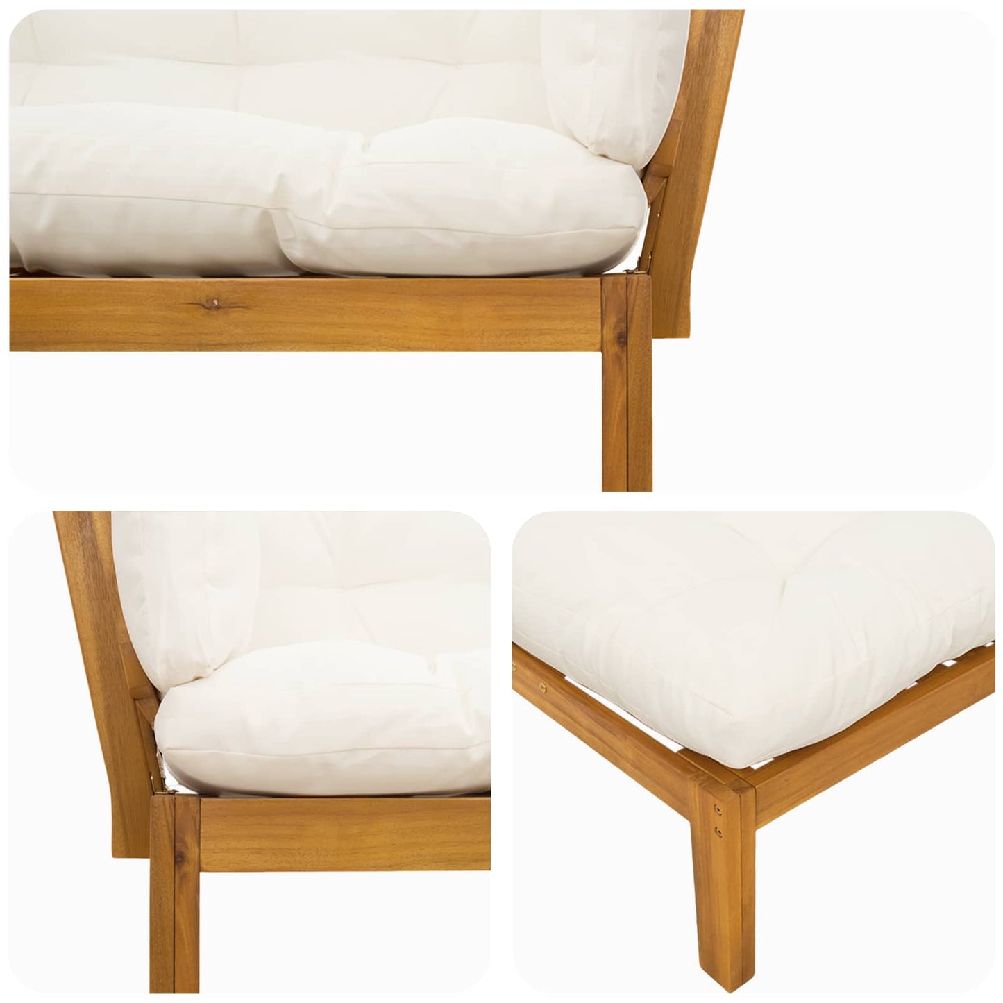 Garden Pallet Sofa Units 2 Stuk Natuurlijk en Crème Wit is nu te koop bij PeponiXL, paradijselijk wonen!