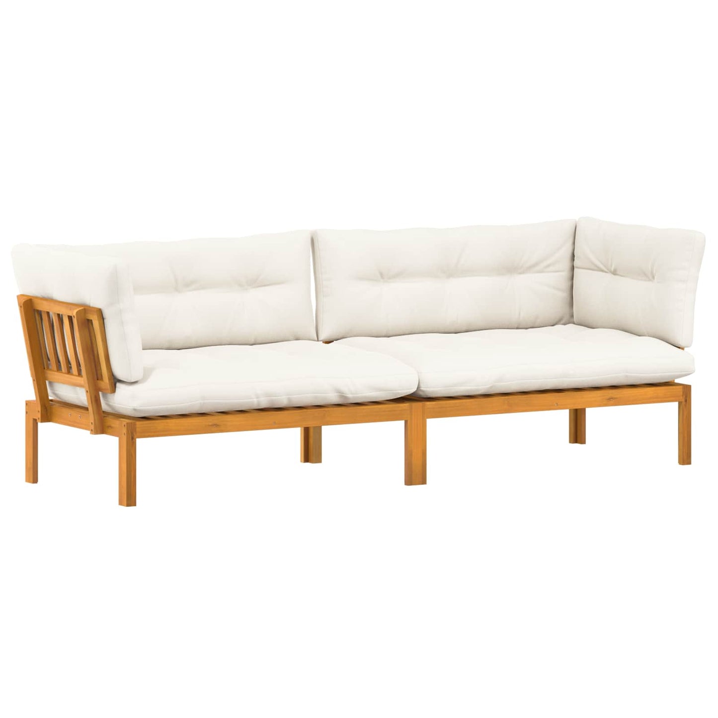 Garden Pallet Sofa Units 2 Stuk Natuurlijk en Crème Wit is nu te koop bij PeponiXL, paradijselijk wonen!