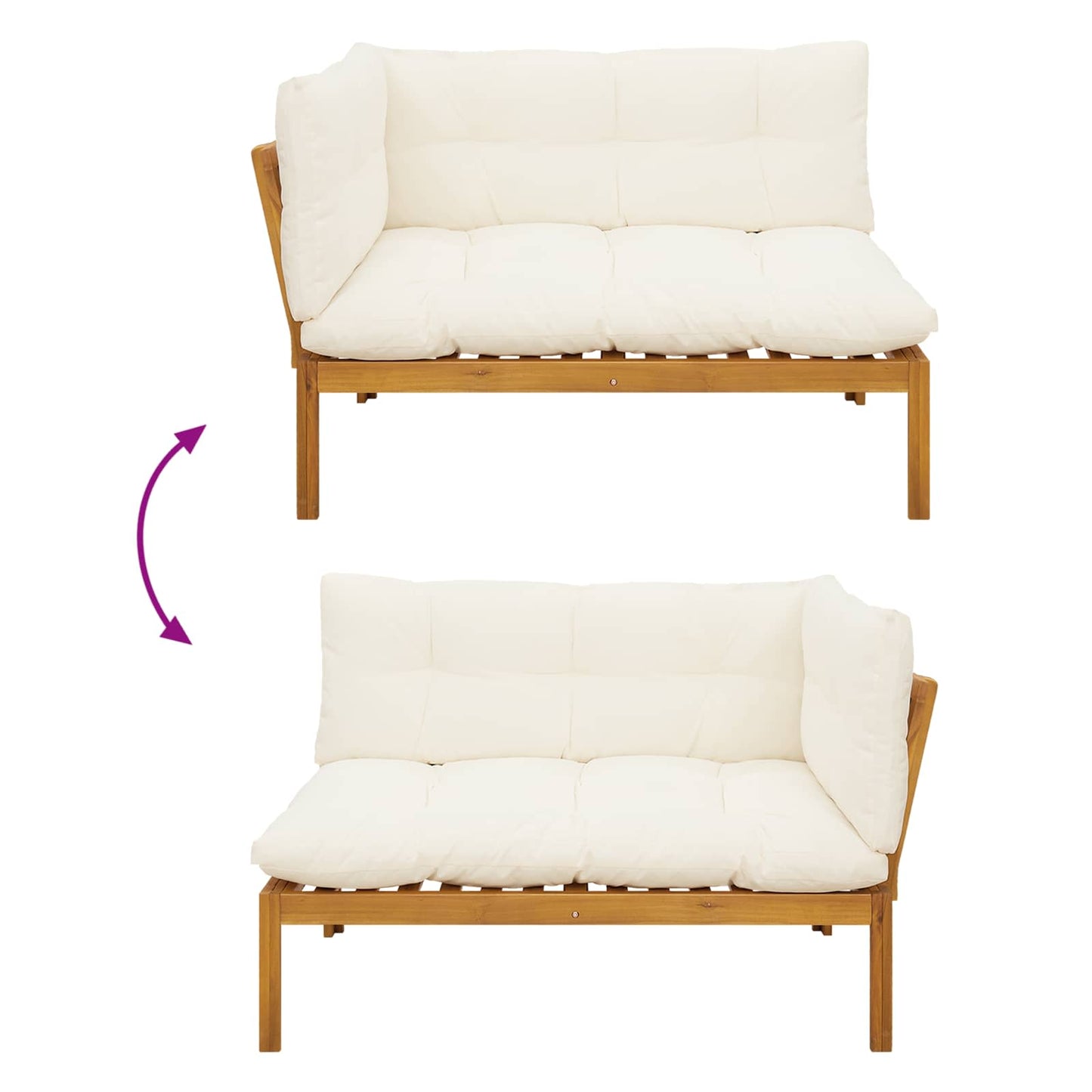 Garden Pallet Sofa Units 2 Stuk Natuurlijk en Crème Wit is nu te koop bij PeponiXL, paradijselijk wonen!