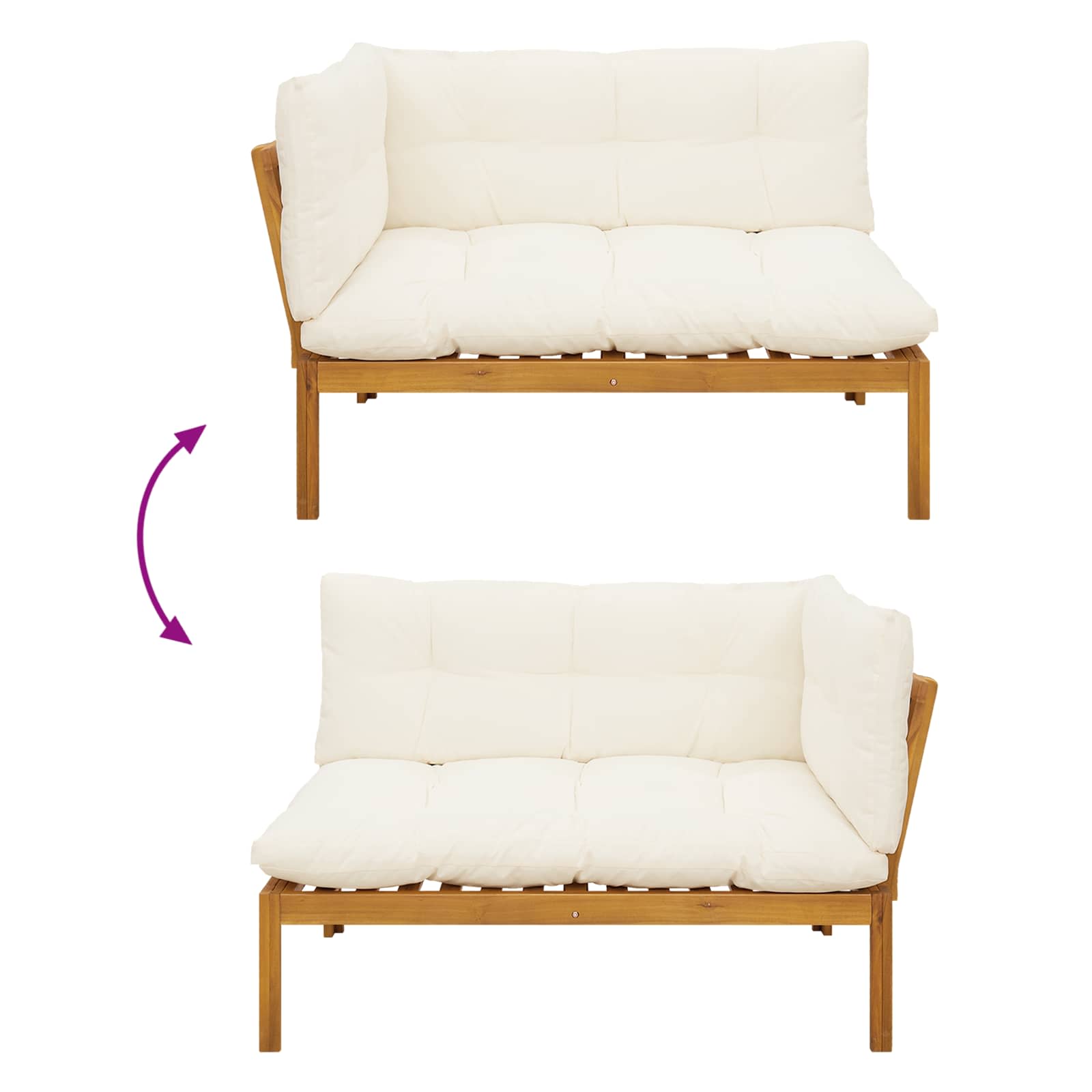 Garden Pallet Sofa Units 2 Stuk Natuurlijk en Crème Wit is nu te koop bij PeponiXL, paradijselijk wonen!