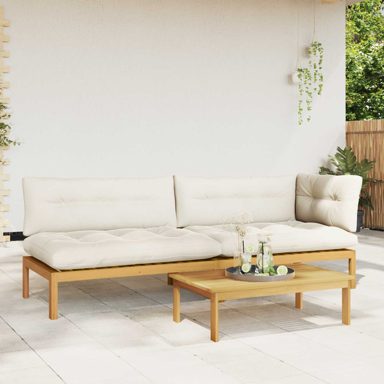 3 Stuk Garden Pallet Sofa Units Massief Acaciahout Licht Bruin is nu te koop bij PeponiXL, paradijselijk wonen!