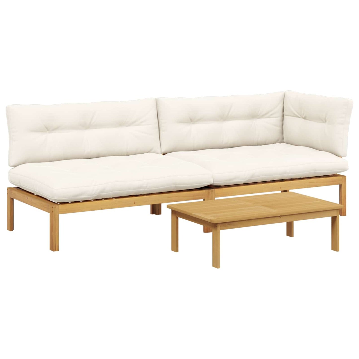 3 Stuk Garden Pallet Sofa Units Massief Acaciahout Licht Bruin is nu te koop bij PeponiXL, paradijselijk wonen!