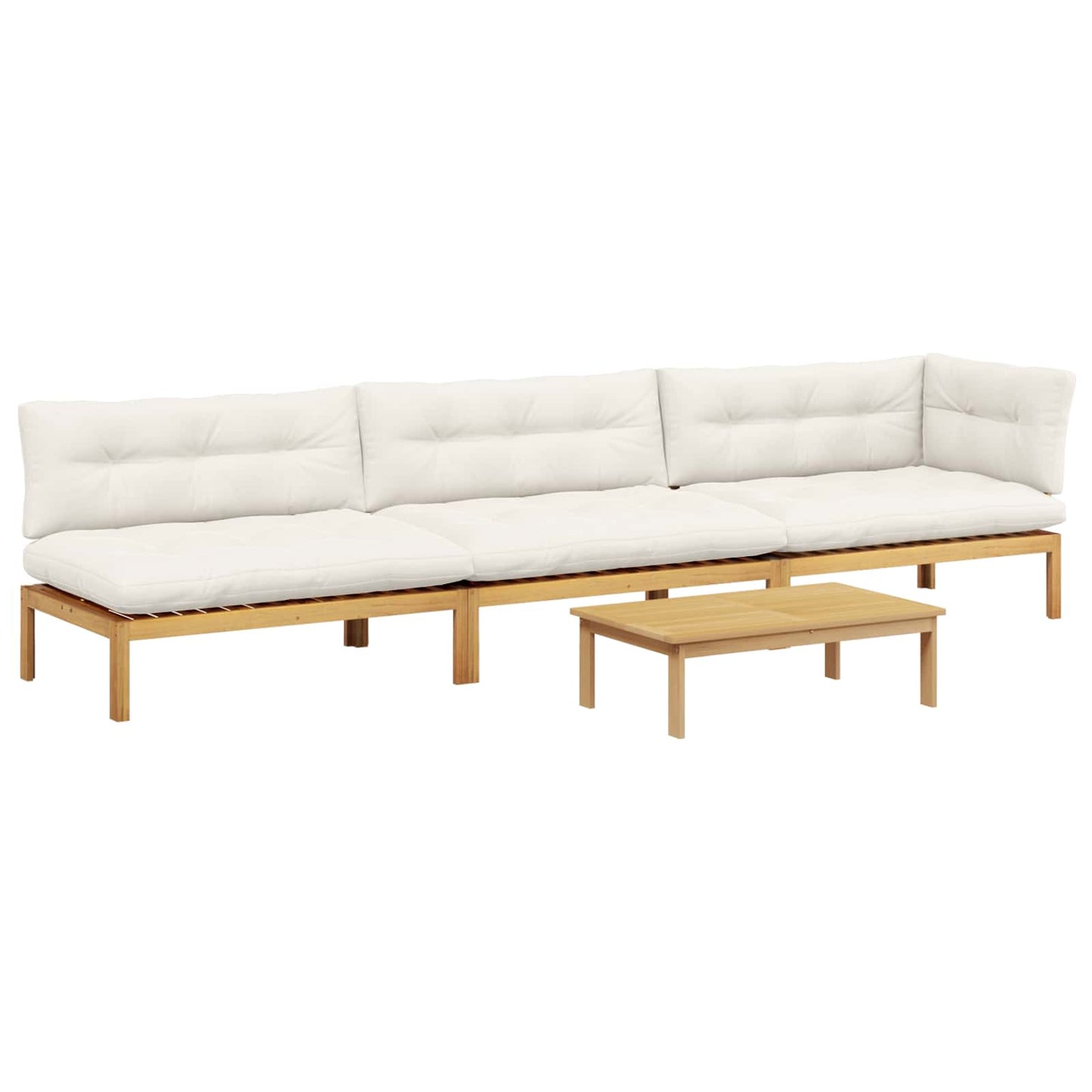 4 Stuk Garden Pallet Sofa Units Massief Acaciahout Licht Bruin is nu te koop bij PeponiXL, paradijselijk wonen!