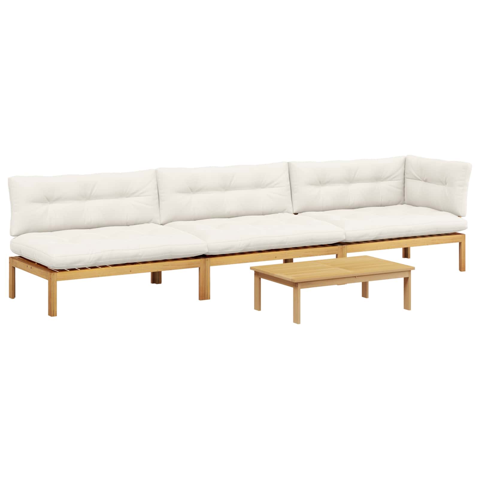 4 Stuk Garden Pallet Sofa Units Massief Acaciahout Licht Bruin is nu te koop bij PeponiXL, paradijselijk wonen!