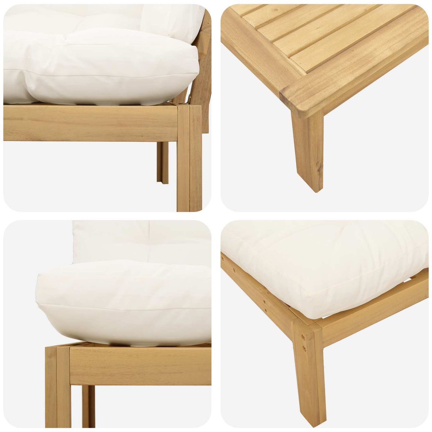 4 Stuk Garden Pallet Sofa Units Massief Acaciahout Licht Bruin is nu te koop bij PeponiXL, paradijselijk wonen!