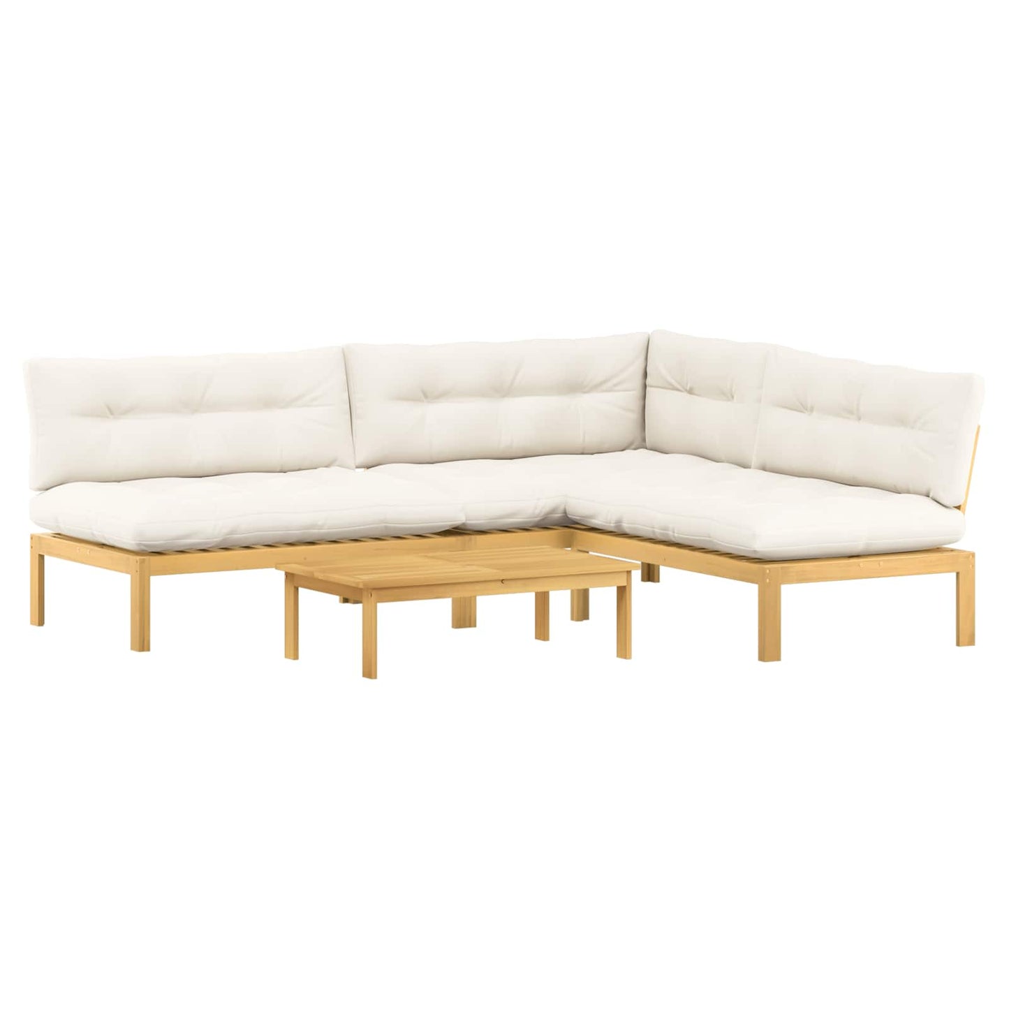 4 Stuk Garden Pallet Sofa Units Massief Acaciahout Licht Bruin is nu te koop bij PeponiXL, paradijselijk wonen!