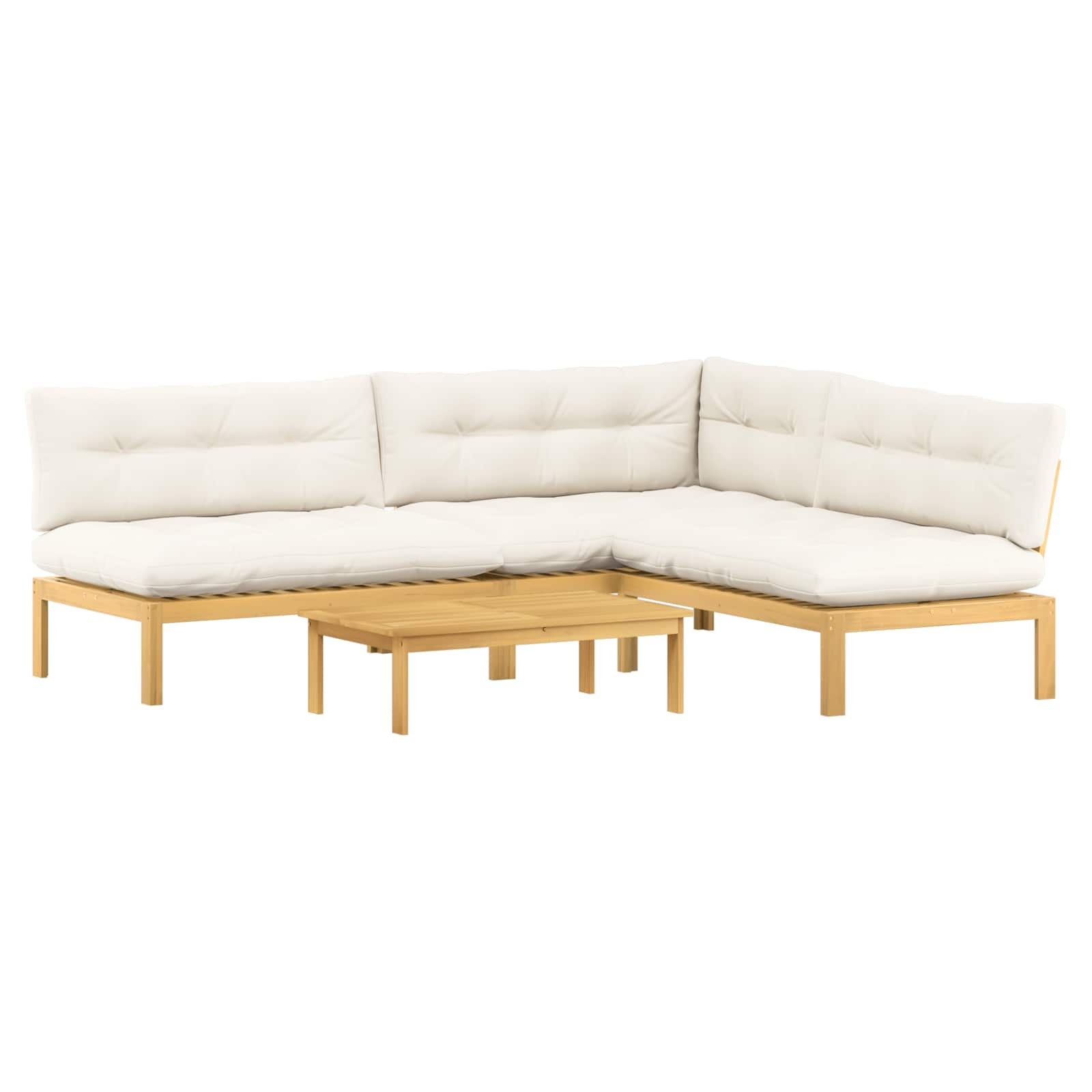 4 Stuk Garden Pallet Sofa Units Massief Acaciahout Licht Bruin is nu te koop bij PeponiXL, paradijselijk wonen!