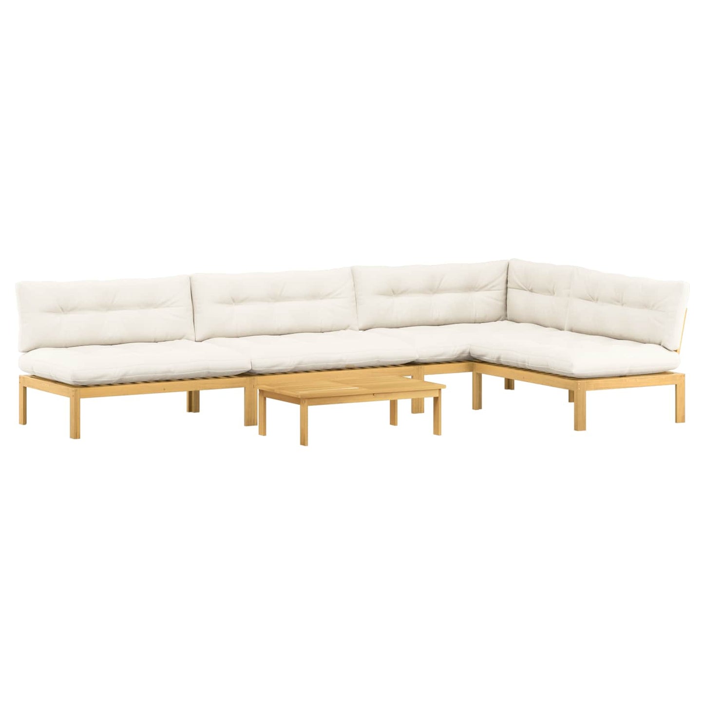 5 Stuk Garden Pallet Sofa Units Massief Acaciahout Licht Bruin is nu te koop bij PeponiXL, paradijselijk wonen!