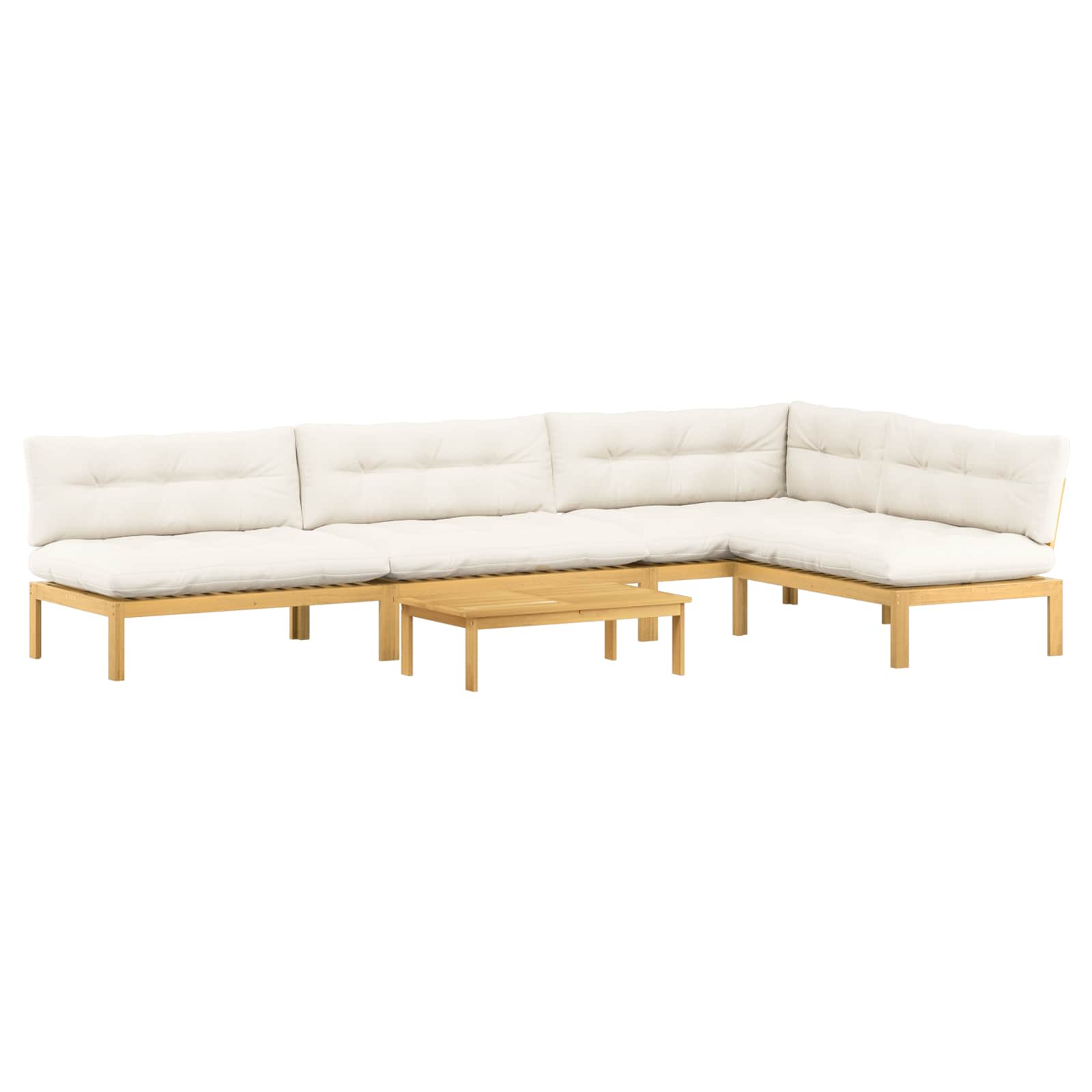 5 Stuk Garden Pallet Sofa Units Massief Acaciahout Licht Bruin is nu te koop bij PeponiXL, paradijselijk wonen!