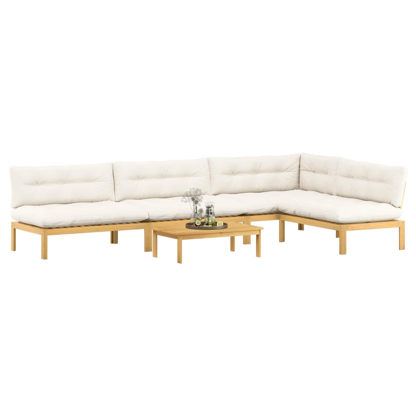 5 Stuk Garden Pallet Sofa Units Massief Acaciahout Licht Bruin is nu te koop bij PeponiXL, paradijselijk wonen!