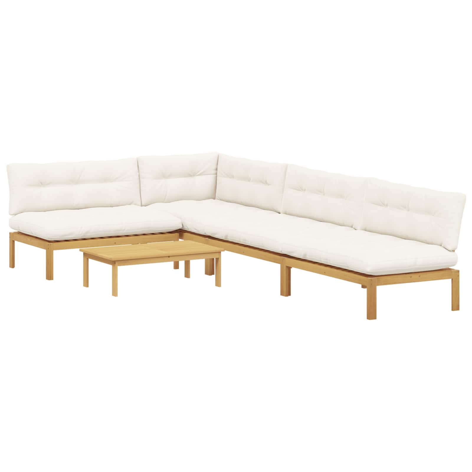 5 Stuk Garden Pallet Sofa Units Massief Acaciahout Licht Bruin is nu te koop bij PeponiXL, paradijselijk wonen!