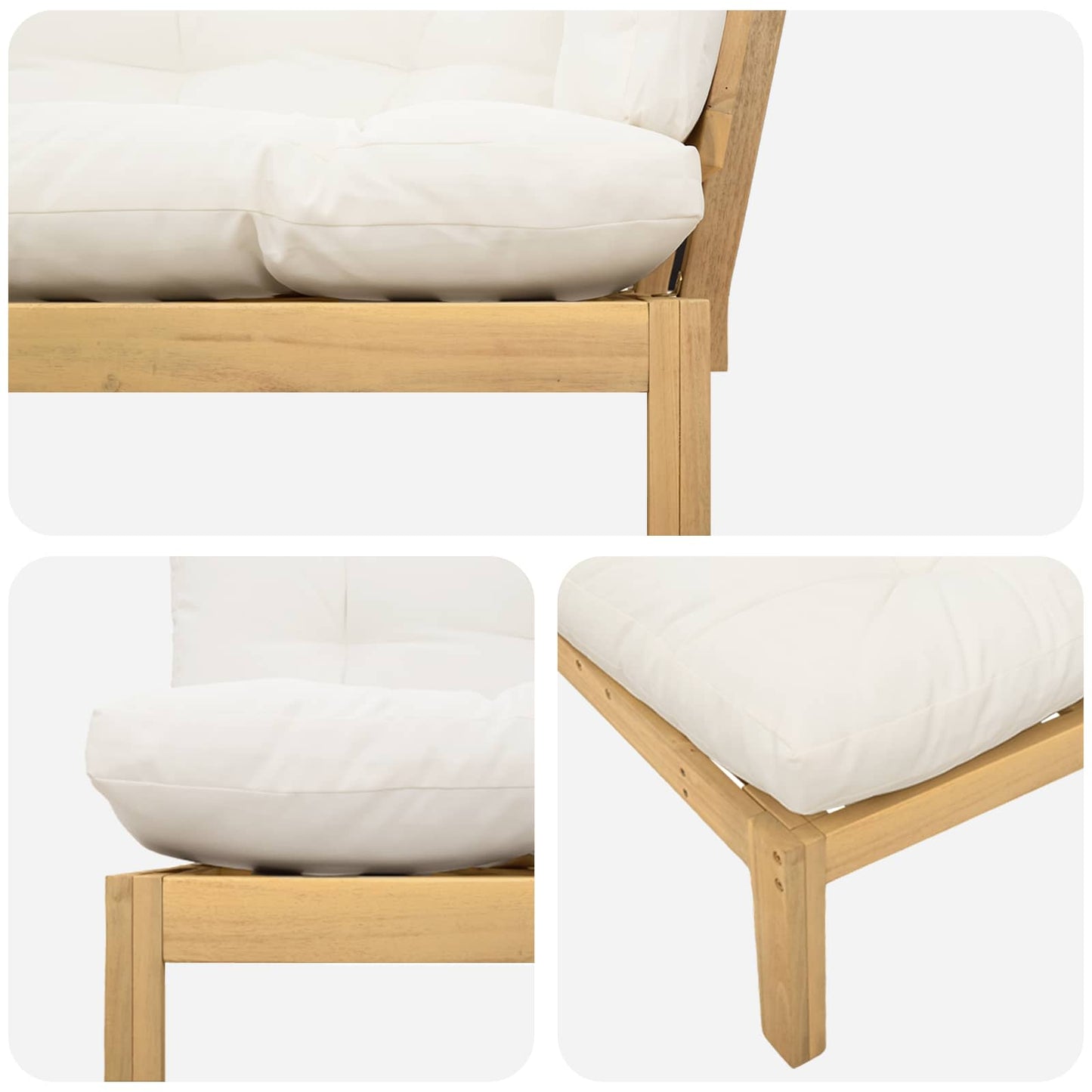 Garden Pallet Sofa Units 2 Stuk Lichtbruin en Crème Wit is nu te koop bij PeponiXL, paradijselijk wonen!