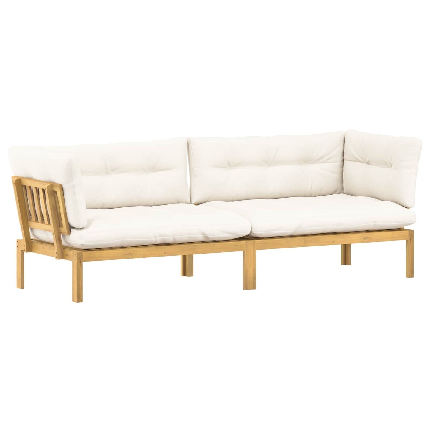 Garden Pallet Sofa Units 2 Stuk Lichtbruin en Crème Wit is nu te koop bij PeponiXL, paradijselijk wonen!