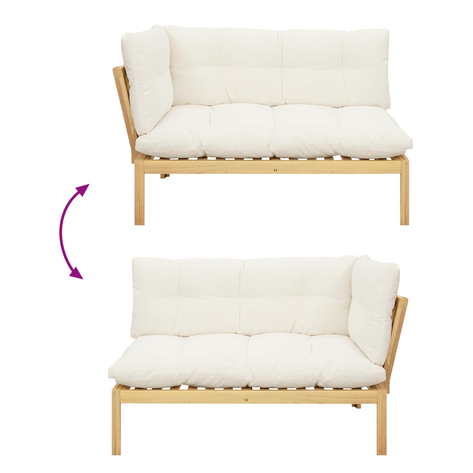 Garden Pallet Sofa Units 2 Stuk Lichtbruin en Crème Wit is nu te koop bij PeponiXL, paradijselijk wonen!