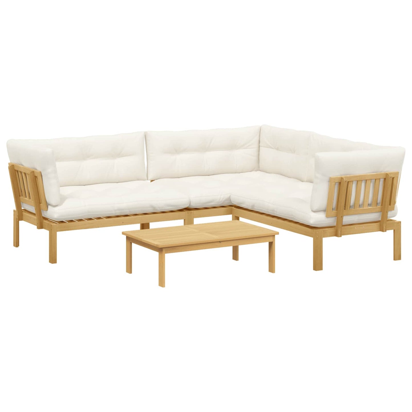 4 Stuk Garden Pallet Sofa Units Massief Acaciahout Licht Bruin is nu te koop bij PeponiXL, paradijselijk wonen!
