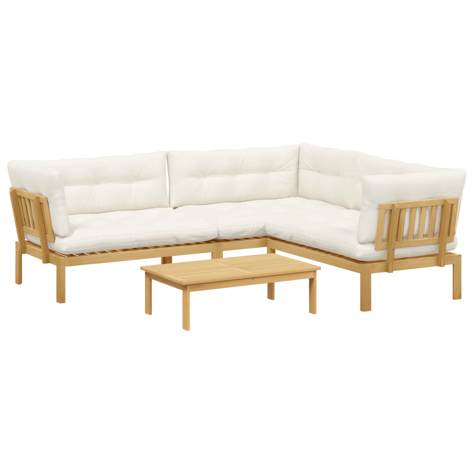 4 Stuk Garden Pallet Sofa Units Massief Acaciahout Licht Bruin is nu te koop bij PeponiXL, paradijselijk wonen!