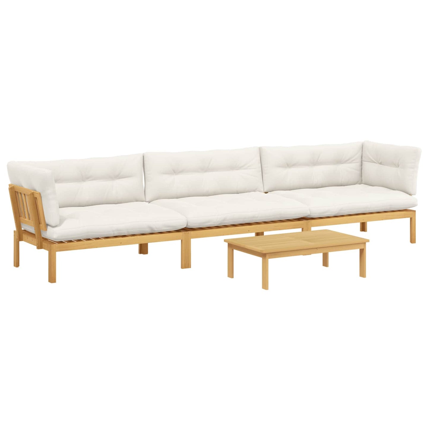 4 Stuk Garden Pallet Sofa Units Massief Acaciahout Licht Bruin is nu te koop bij PeponiXL, paradijselijk wonen!
