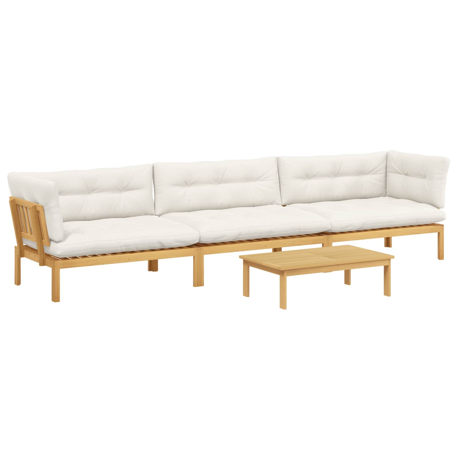 4 Stuk Garden Pallet Sofa Units Massief Acaciahout Licht Bruin is nu te koop bij PeponiXL, paradijselijk wonen!