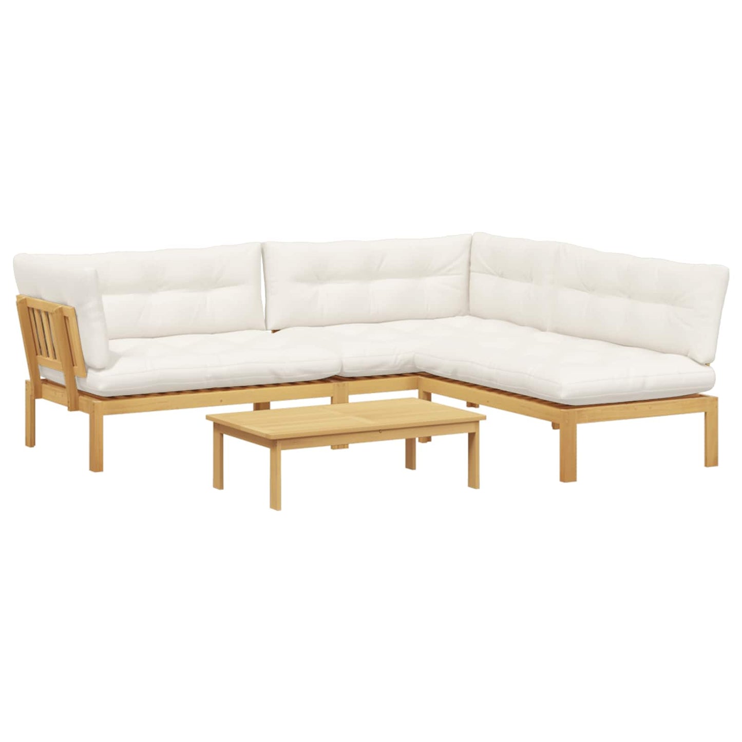 4 Stuk Garden Pallet Sofa Units Massief Acaciahout Licht Bruin is nu te koop bij PeponiXL, paradijselijk wonen!