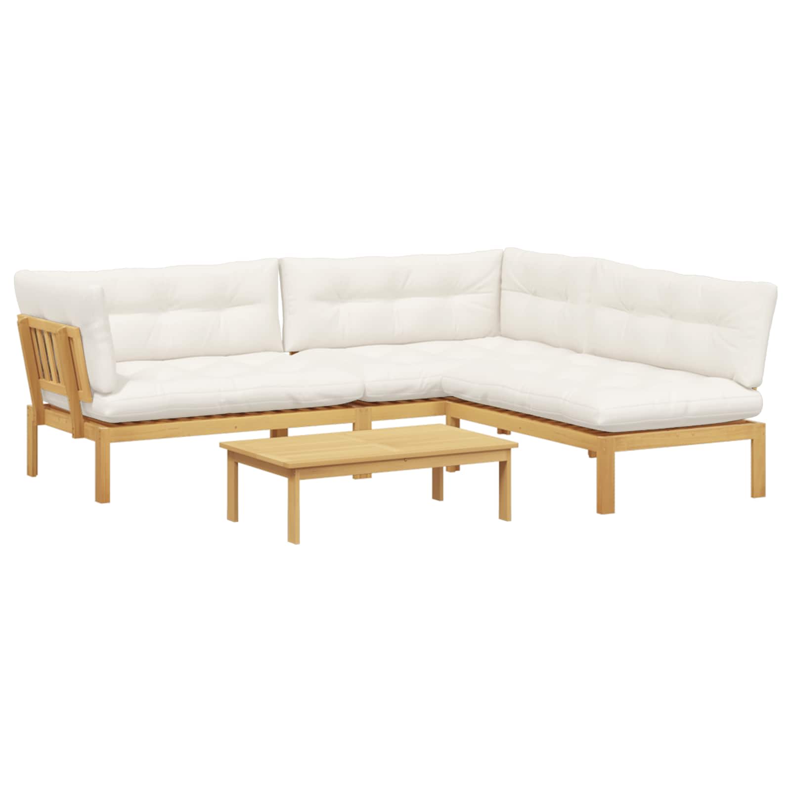 4 Stuk Garden Pallet Sofa Units Massief Acaciahout Licht Bruin is nu te koop bij PeponiXL, paradijselijk wonen!