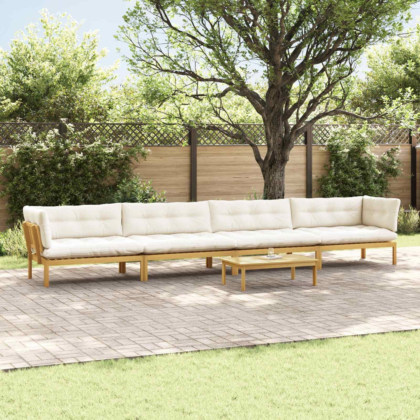 5 Stuk Garden Pallet Sofa Units Massief Acaciahout Licht Bruin is nu te koop bij PeponiXL, paradijselijk wonen!
