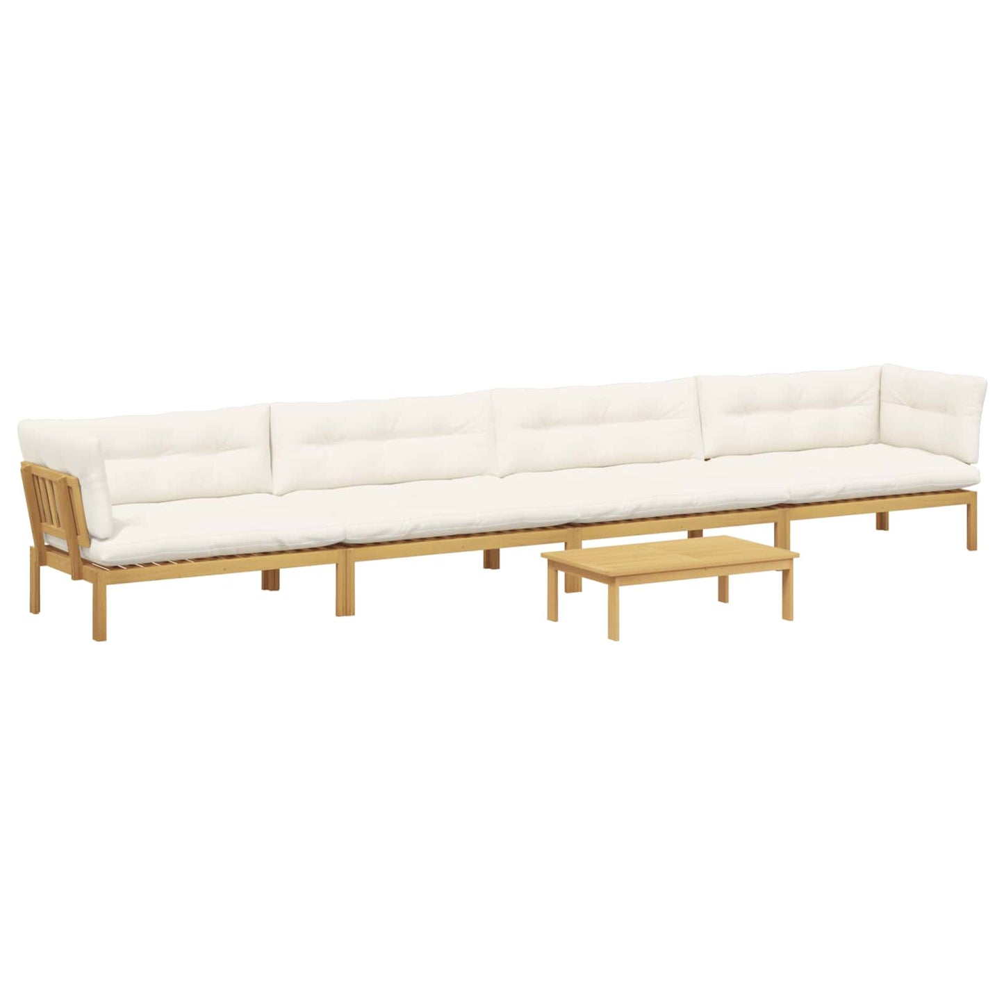 5 Stuk Garden Pallet Sofa Units Massief Acaciahout Licht Bruin is nu te koop bij PeponiXL, paradijselijk wonen!