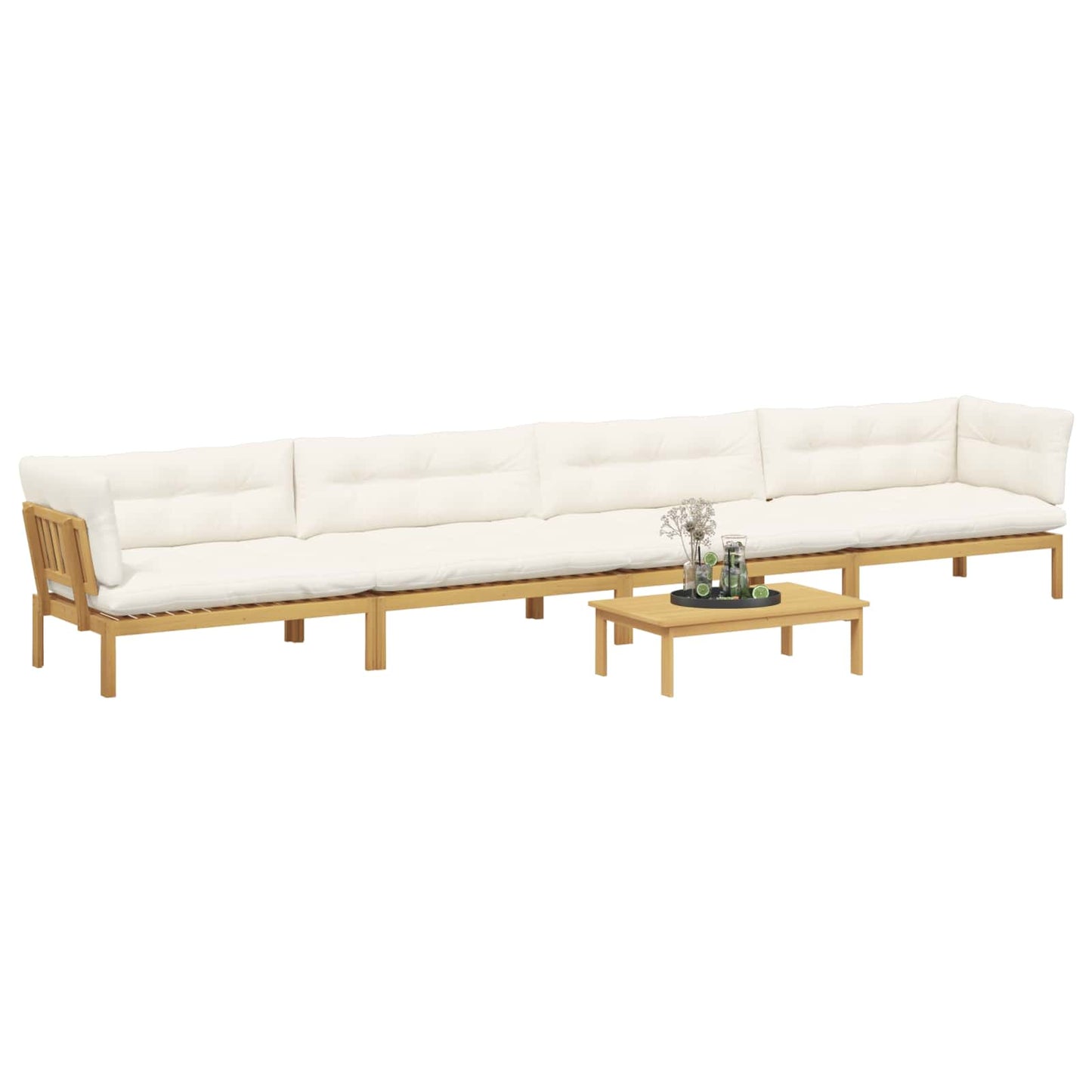 5 Stuk Garden Pallet Sofa Units Massief Acaciahout Licht Bruin is nu te koop bij PeponiXL, paradijselijk wonen!