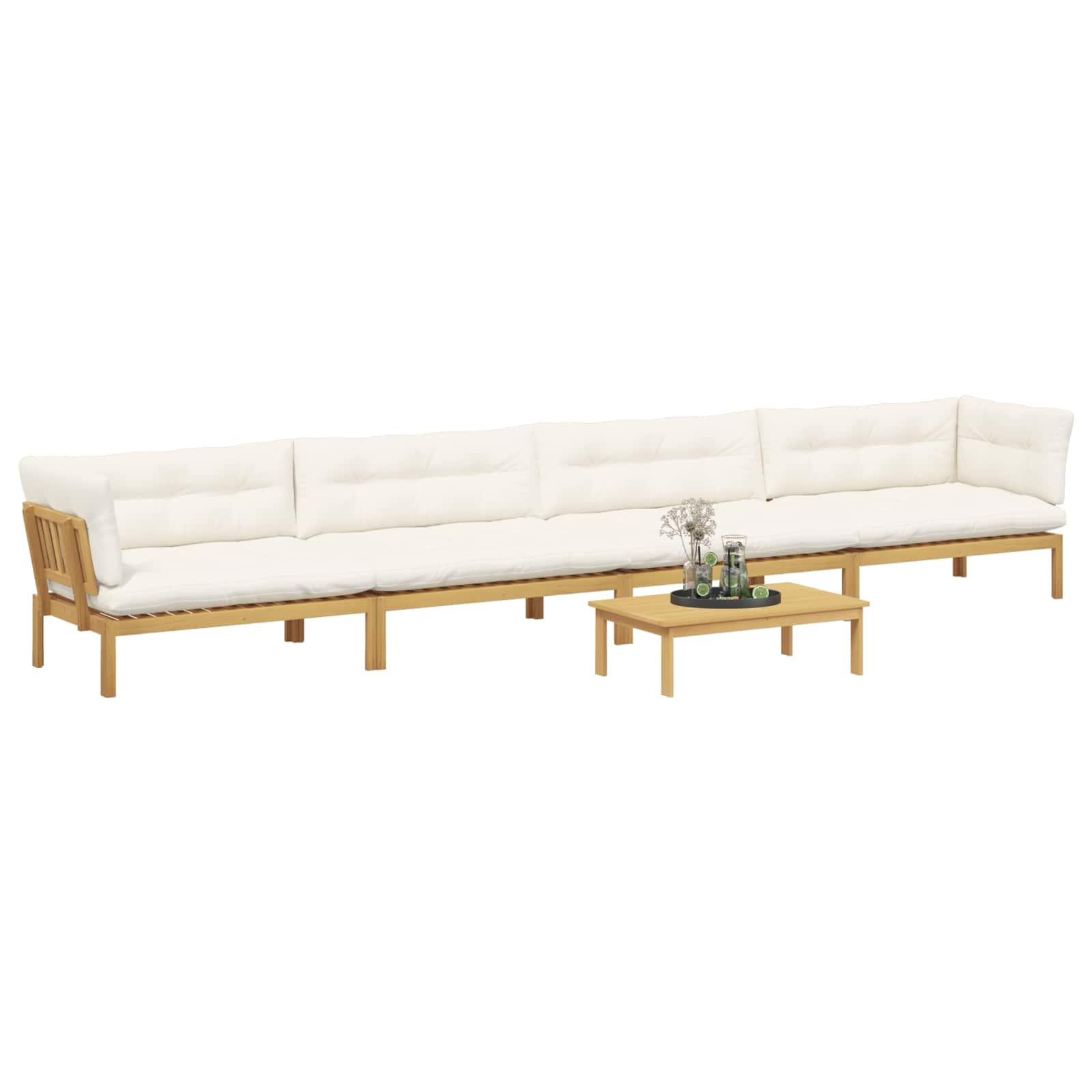 5 Stuk Garden Pallet Sofa Units Massief Acaciahout Licht Bruin is nu te koop bij PeponiXL, paradijselijk wonen!