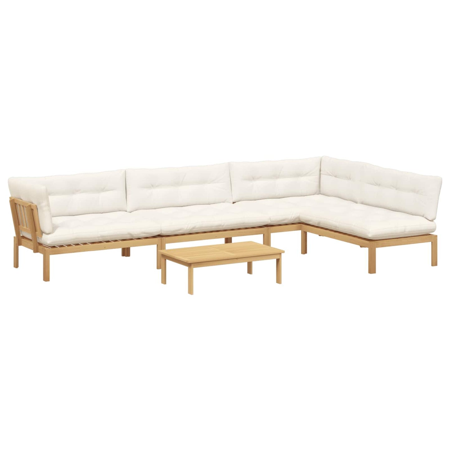 5 Stuk Garden Pallet Sofa Units Massief Acaciahout Licht Bruin is nu te koop bij PeponiXL, paradijselijk wonen!