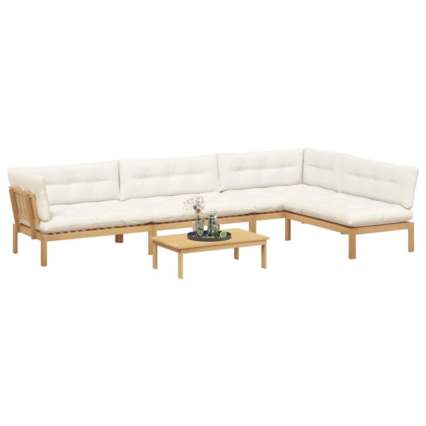 5 Stuk Garden Pallet Sofa Units Massief Acaciahout Licht Bruin is nu te koop bij PeponiXL, paradijselijk wonen!