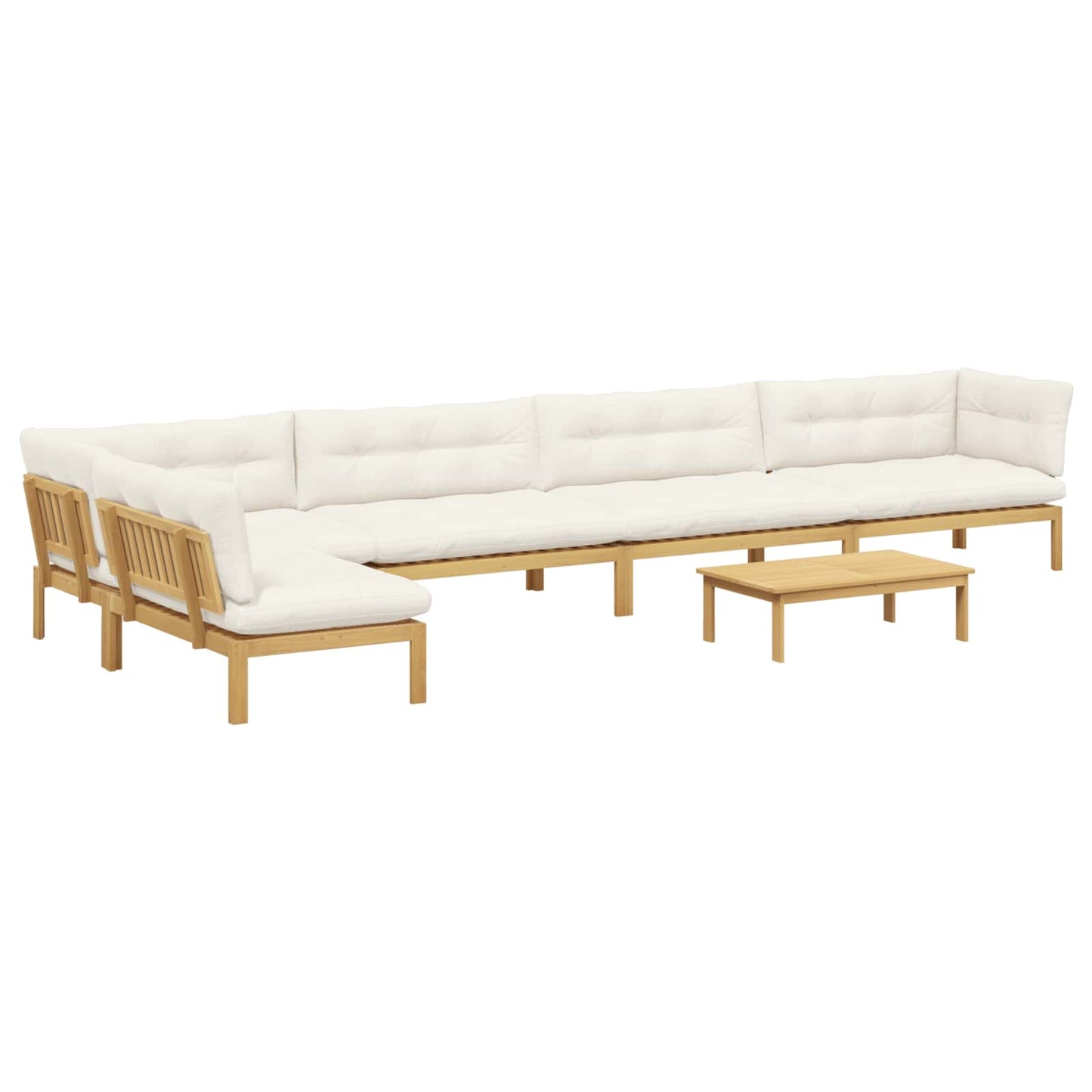 6 Stuk Garden Pallet Sofa Units Massief Acaciahout Licht Bruin is nu te koop bij PeponiXL, paradijselijk wonen!