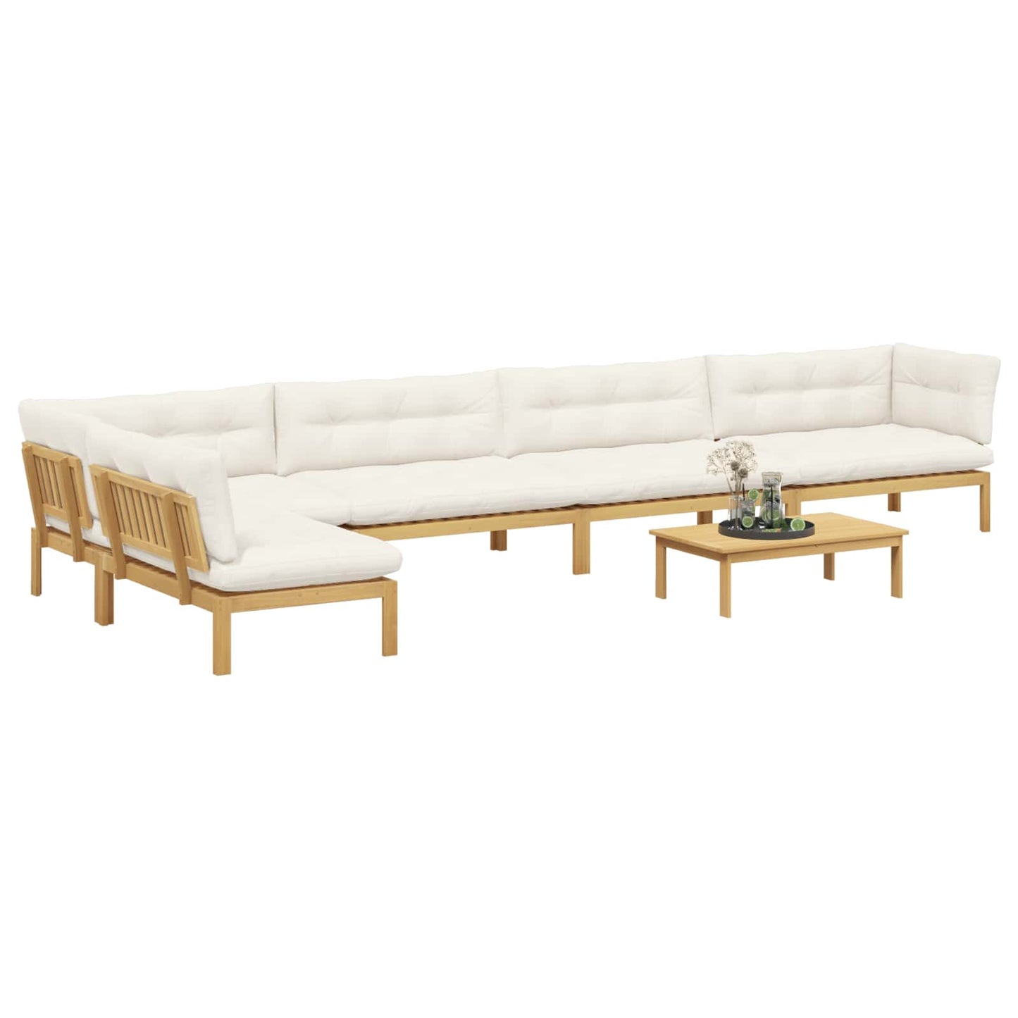 6 Stuk Garden Pallet Sofa Units Massief Acaciahout Licht Bruin is nu te koop bij PeponiXL, paradijselijk wonen!
