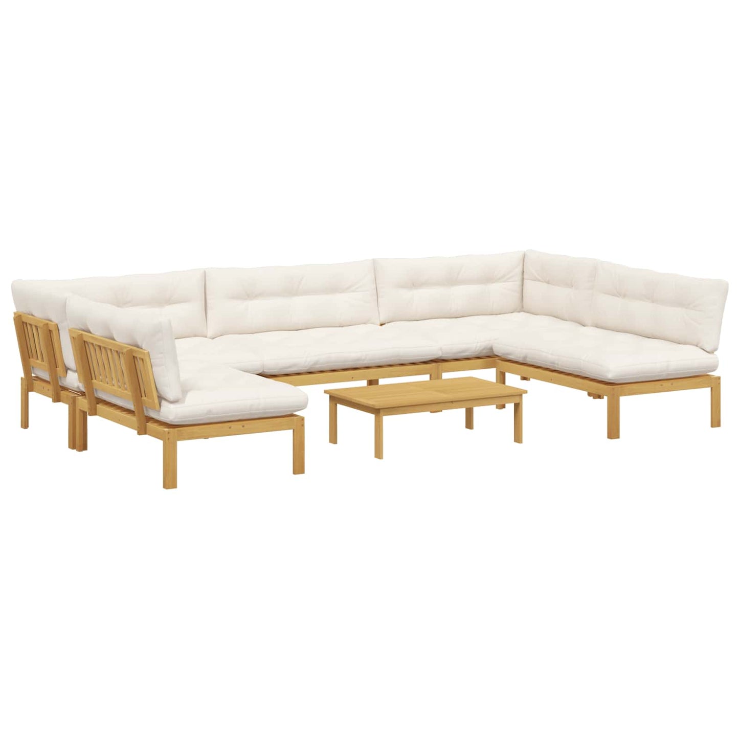 6 Stuk Garden Pallet Sofa Units Massief Acaciahout Licht Bruin is nu te koop bij PeponiXL, paradijselijk wonen!