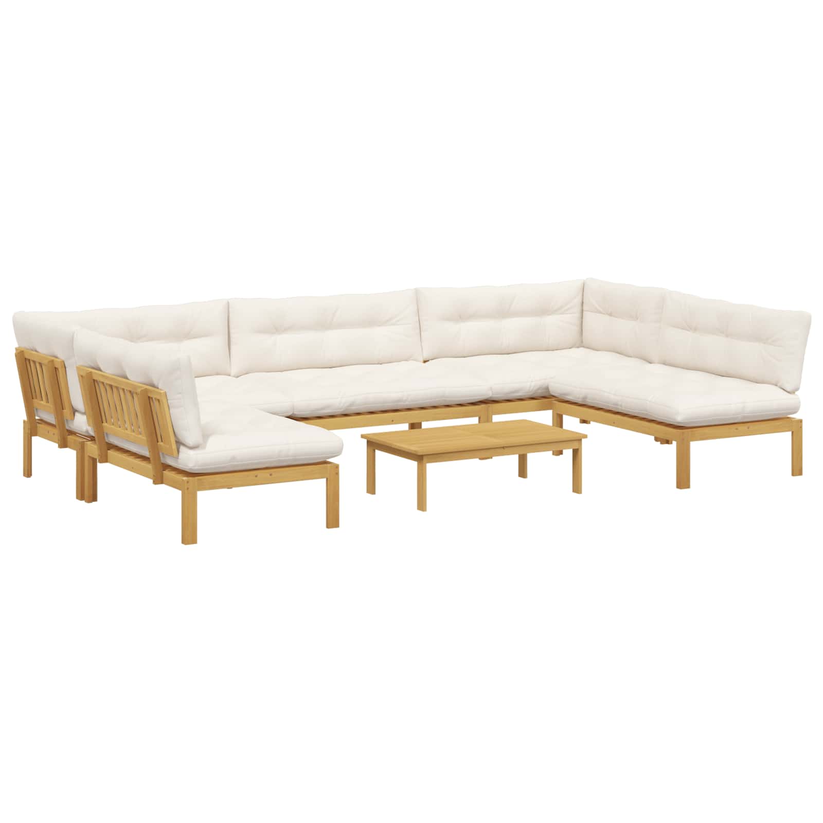6 Stuk Garden Pallet Sofa Units Massief Acaciahout Licht Bruin is nu te koop bij PeponiXL, paradijselijk wonen!