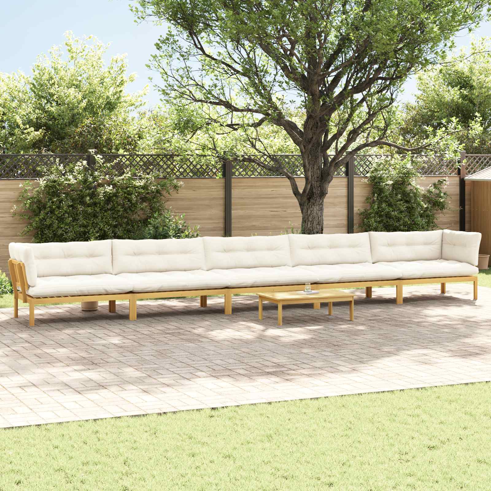 6 Stuk Garden Pallet Sofa Units Massief Acaciahout Licht Bruin is nu te koop bij PeponiXL, paradijselijk wonen!