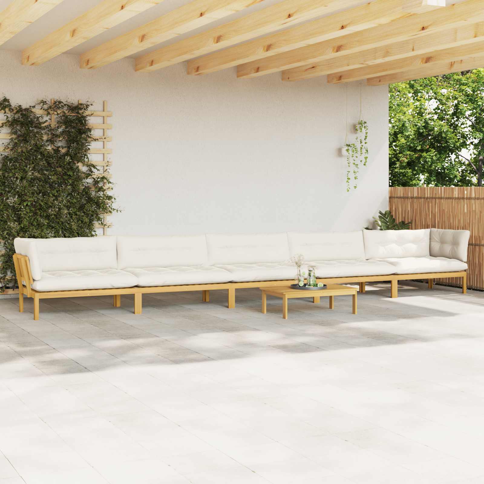 6 Stuk Garden Pallet Sofa Units Massief Acaciahout Licht Bruin is nu te koop bij PeponiXL, paradijselijk wonen!