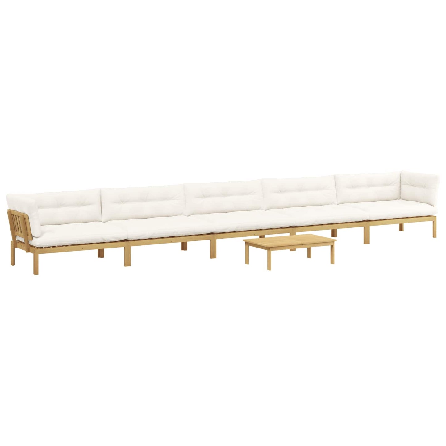 6 Stuk Garden Pallet Sofa Units Massief Acaciahout Licht Bruin is nu te koop bij PeponiXL, paradijselijk wonen!