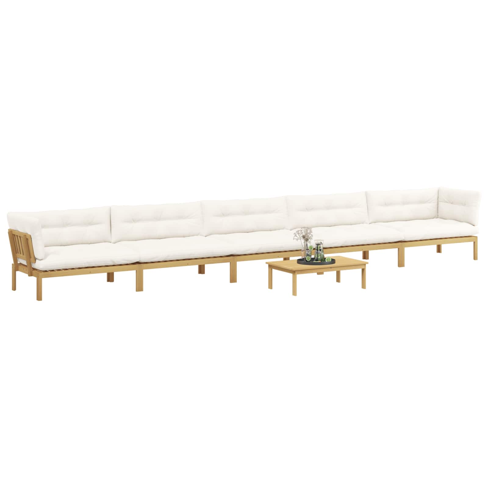 6 Stuk Garden Pallet Sofa Units Massief Acaciahout Licht Bruin is nu te koop bij PeponiXL, paradijselijk wonen!