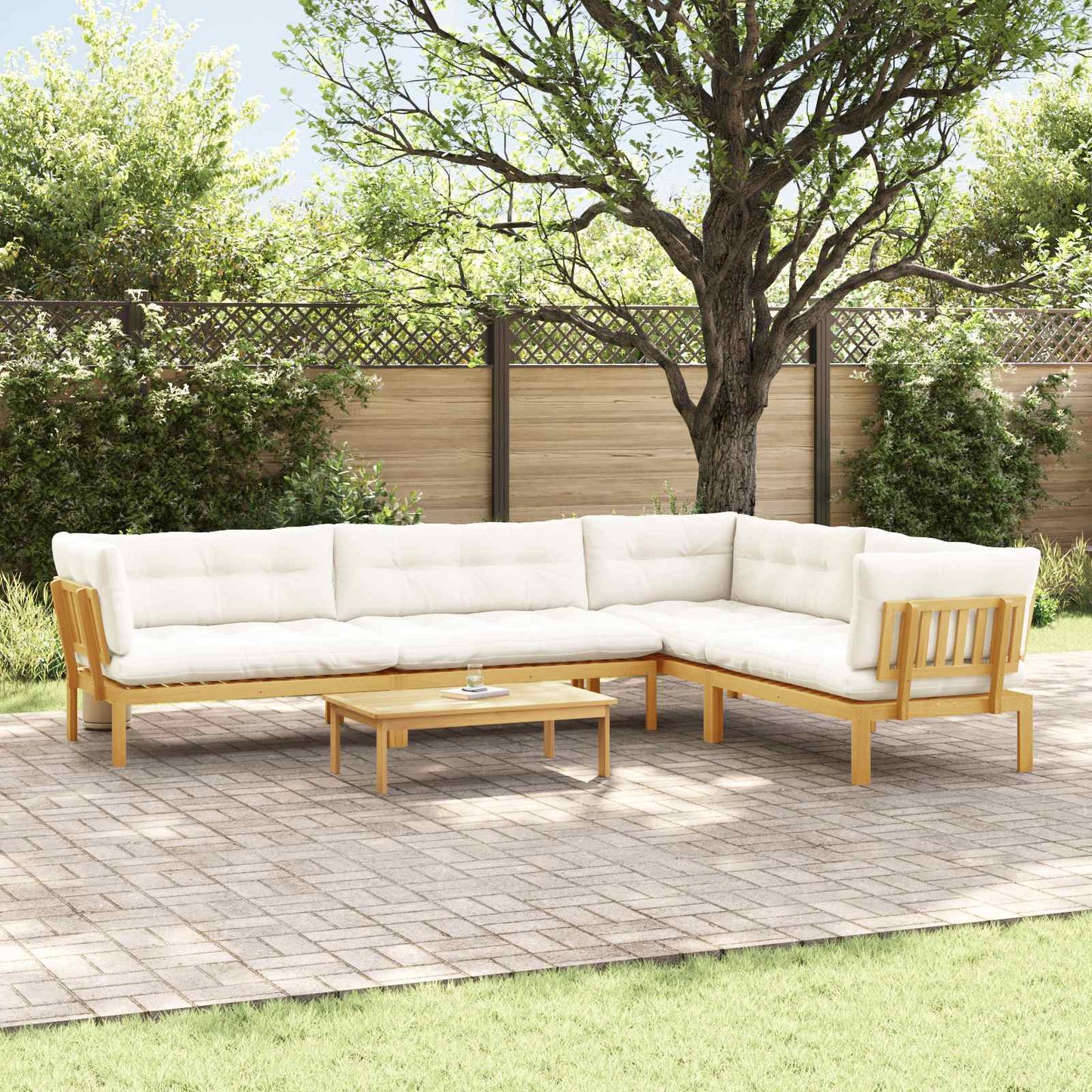 5 Stuk Garden Pallet Sofa Units Massief Acaciahout Licht Bruin is nu te koop bij PeponiXL, paradijselijk wonen!