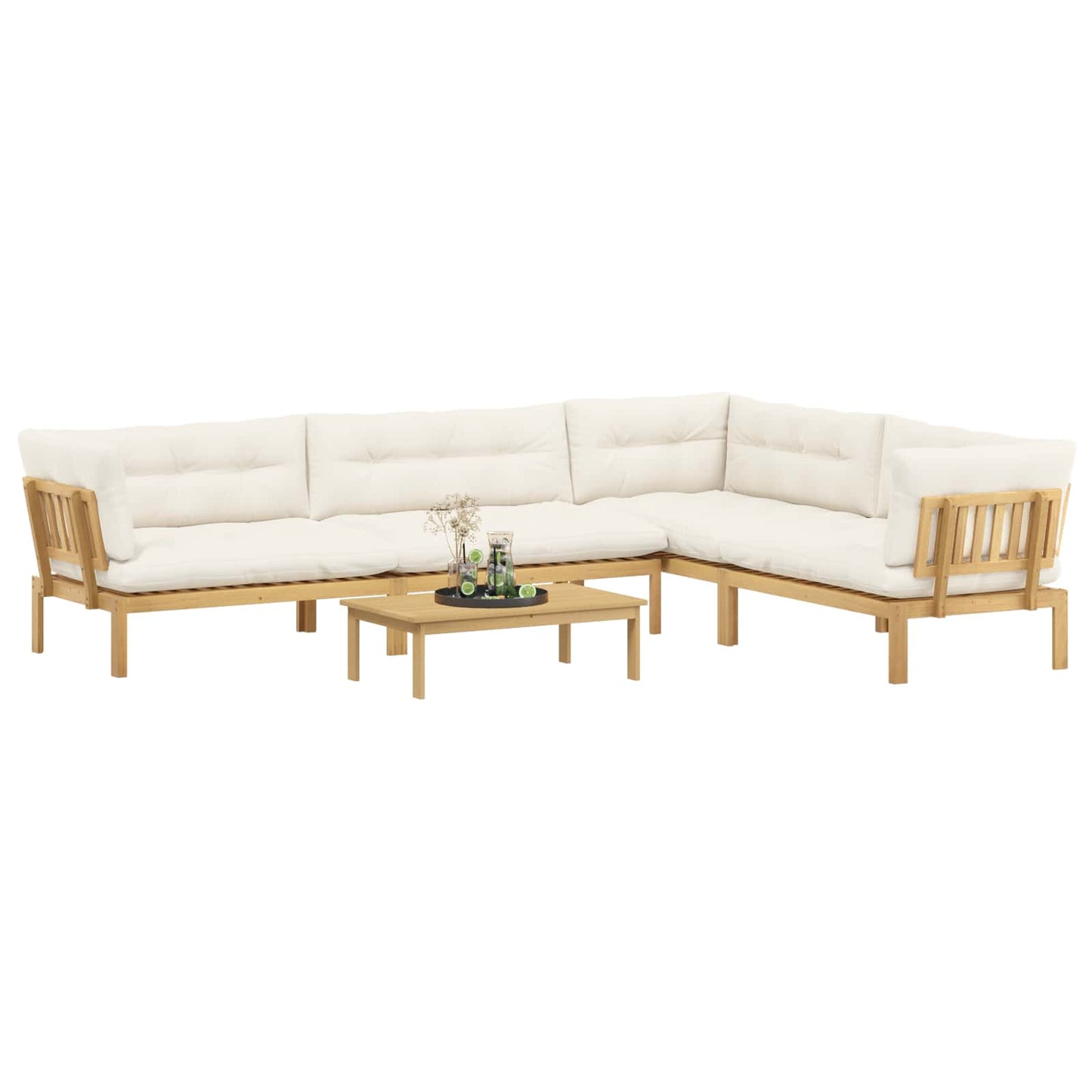 5 Stuk Garden Pallet Sofa Units Massief Acaciahout Licht Bruin is nu te koop bij PeponiXL, paradijselijk wonen!