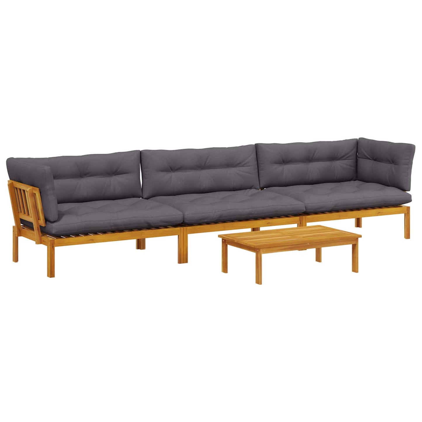 4 Stuk Garden Pallet Sofa Units Massief Acaciahout Naturel