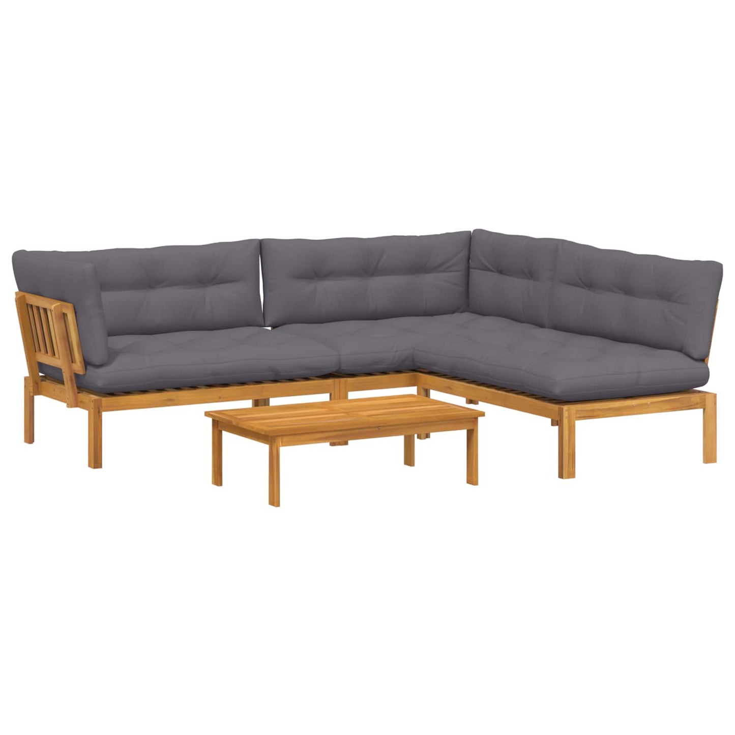 4 Stuk Garden Pallet Sofa Units Massief Acaciahout Naturel