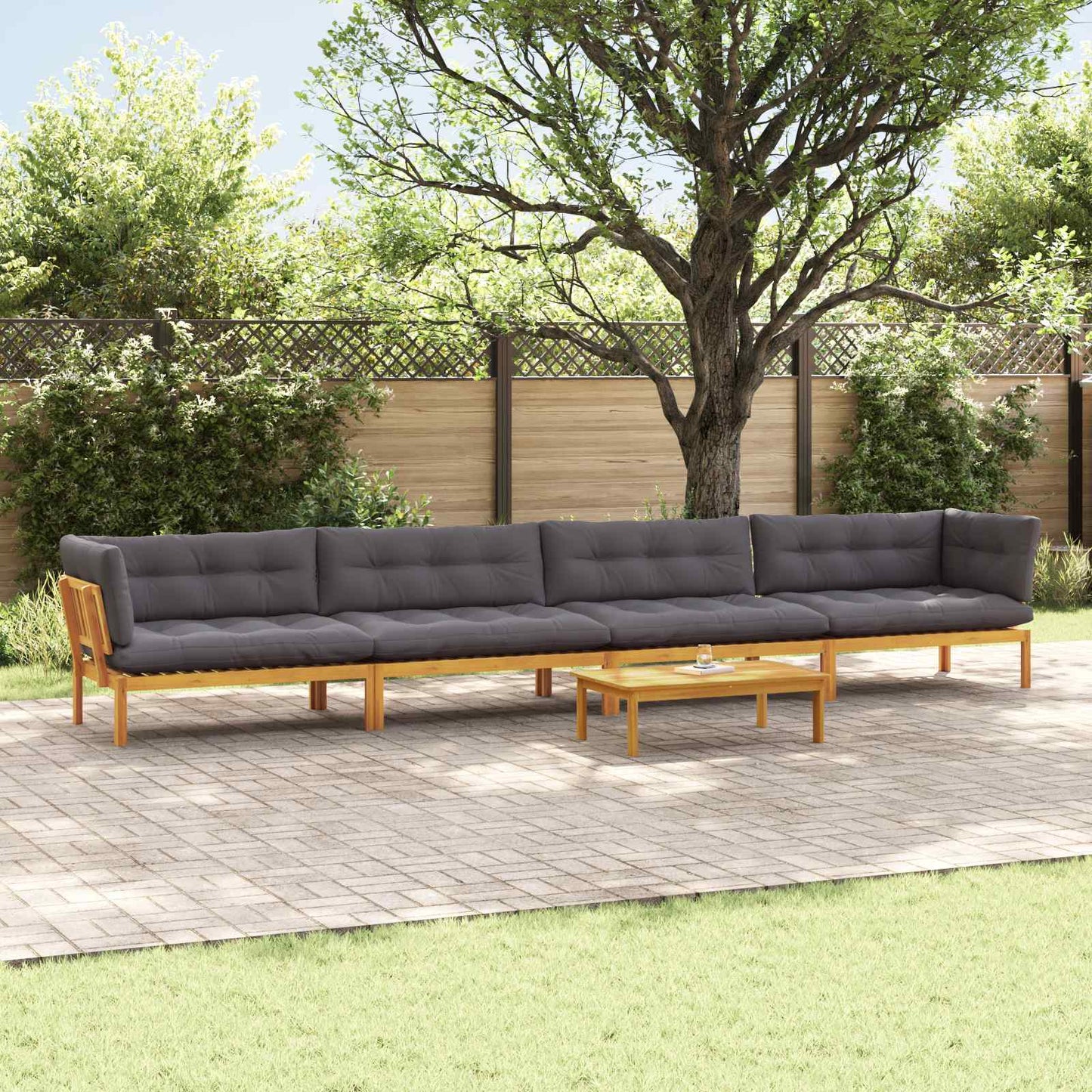 5 Stuk Garden Pallet Sofa Units Massief Acaciahout Naturel